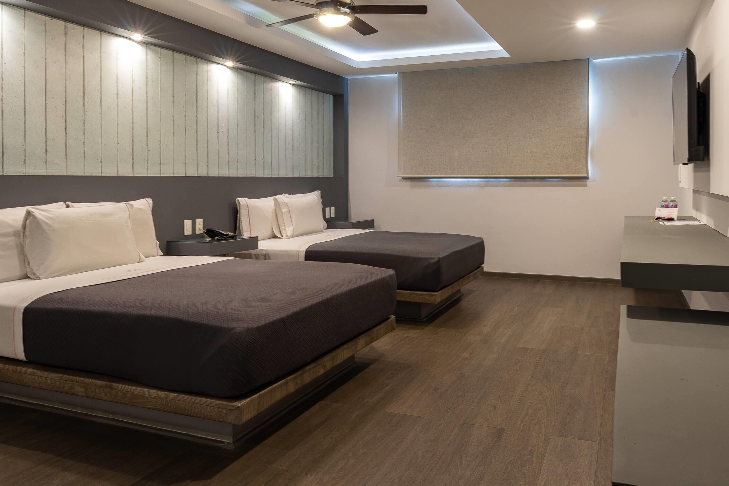 Standard Room, 2 Queen Beds, Non Smoking | In-room safe, desk, free WiFi, bed sheets