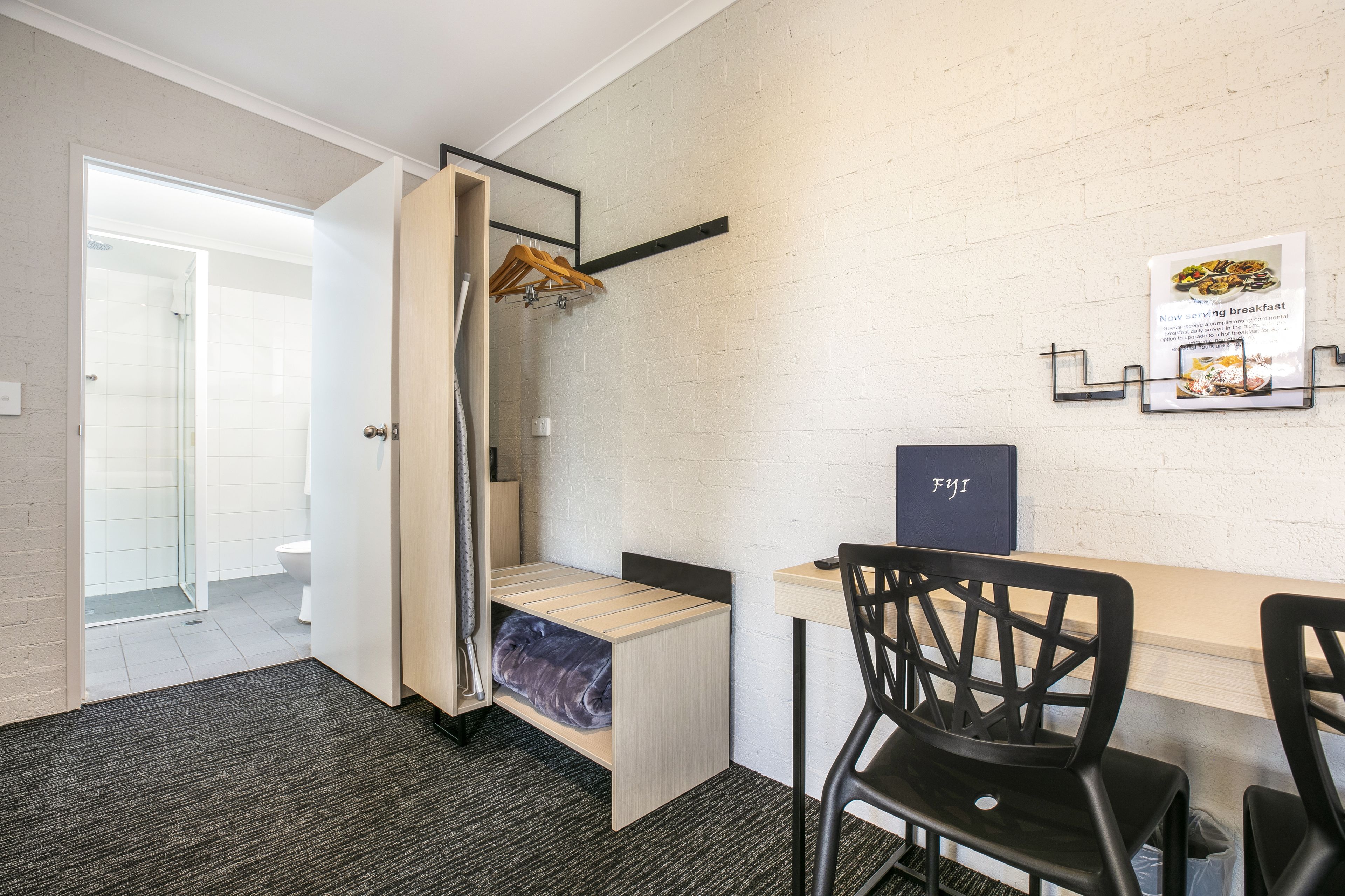 desk, iron/ironing board, free wifi, bed sheets