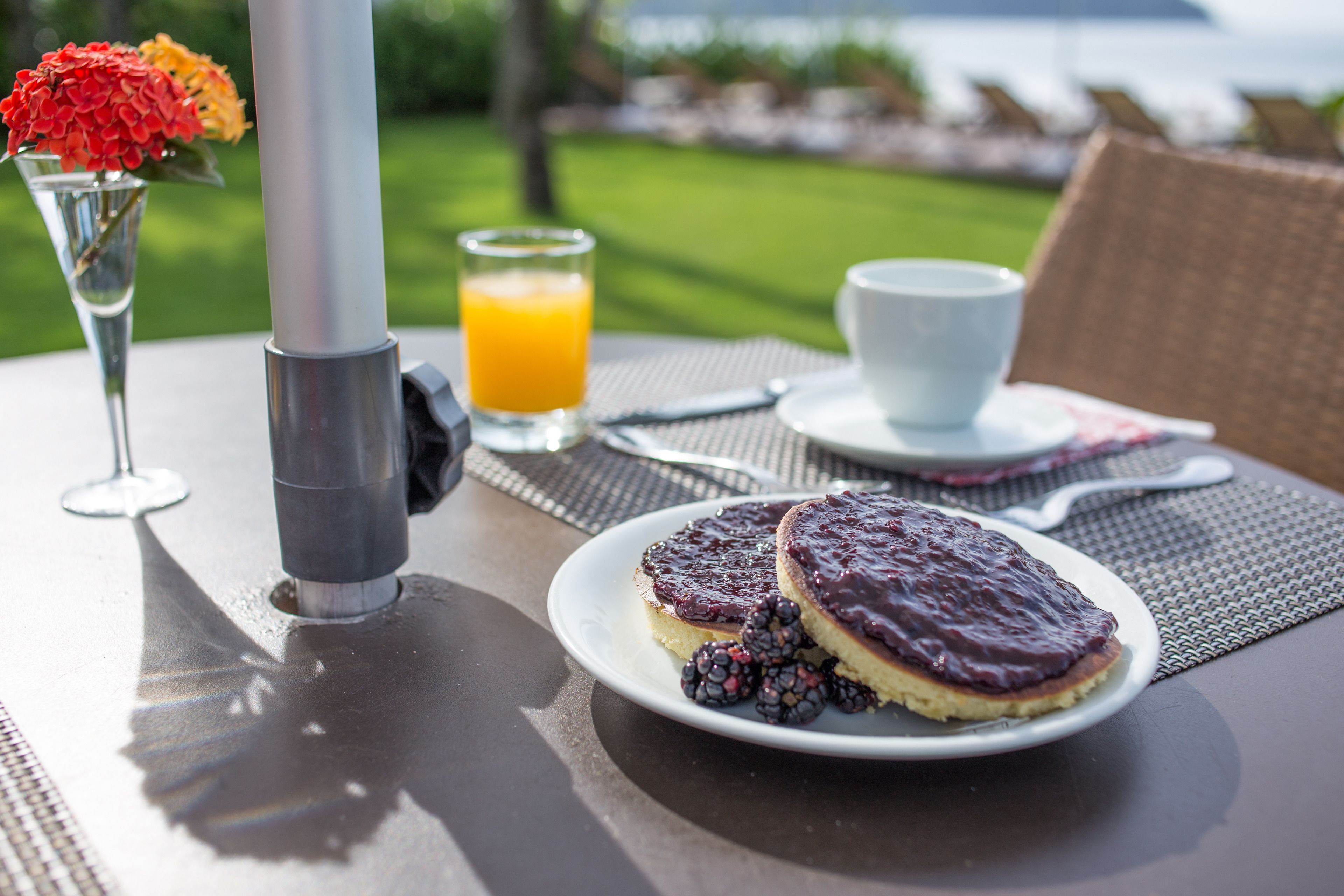 breakfast, lunch, dinner served; beach views