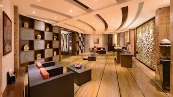 Steam room, body treatments, hot stone massages, deep-tissue massages