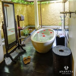 Sadhana Pool Villa | Bathroom | Free toiletries, hair dryer, bathrobes, towels