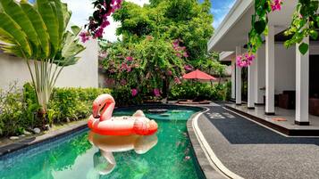 5 outdoor pools, pool umbrellas