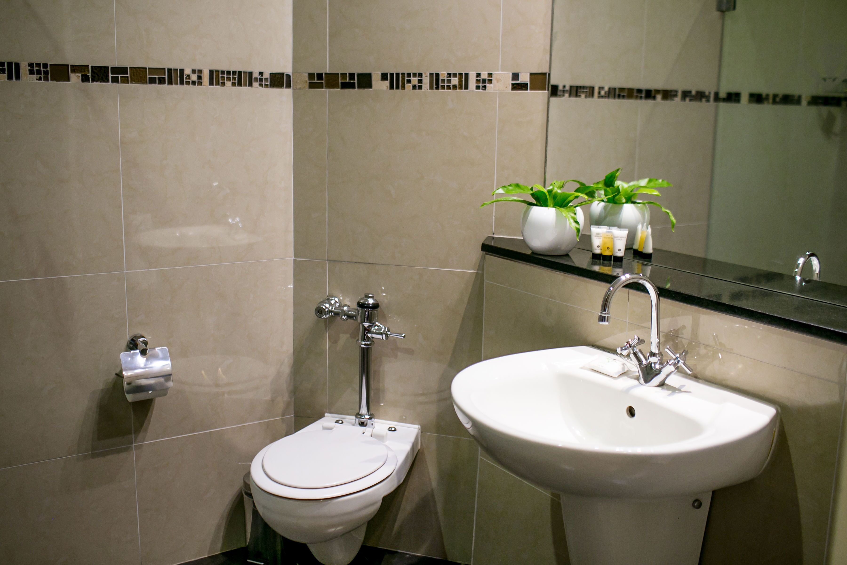 standard room | bathroom | free toiletries, hair dryer, towels