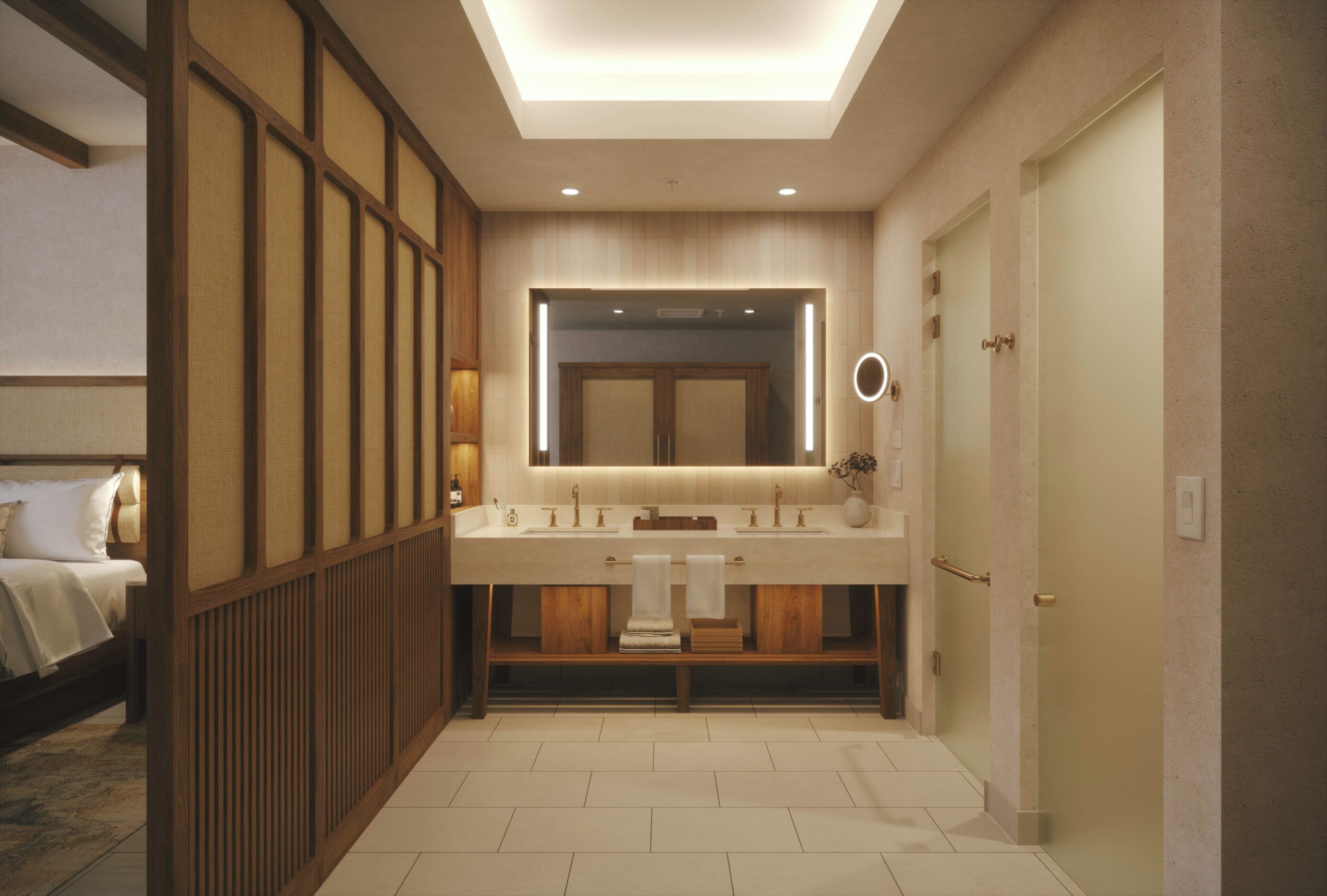 Articles de toilette de luxe, serviettes fournies
