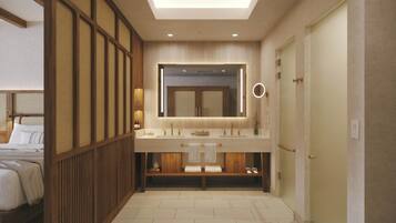 Designer toiletries, towels