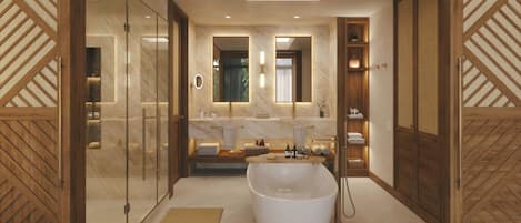 Amenidades de baño de diseñador y toallas