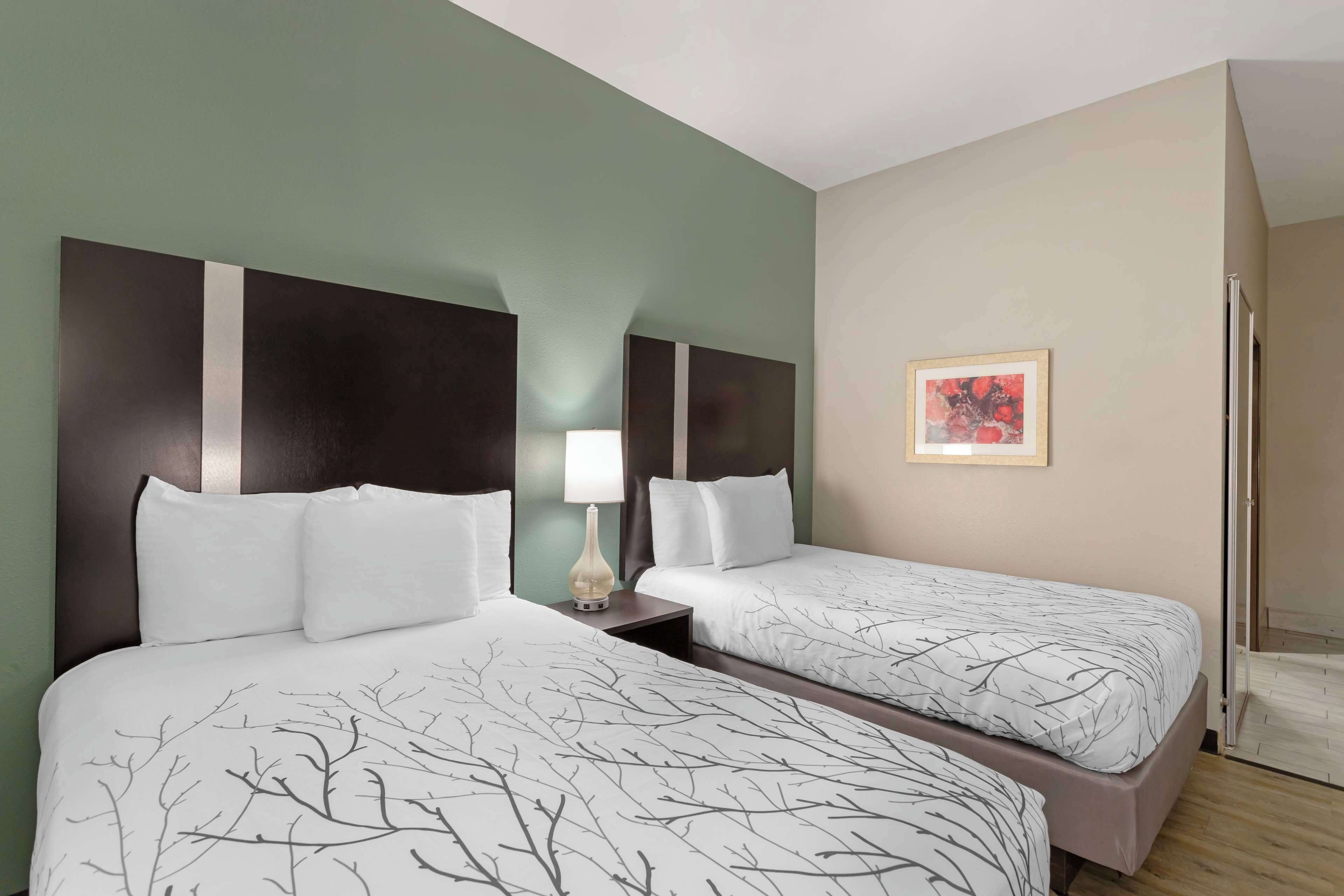 standard room, 2 double beds, non smoking, refrigerator & microwave | pillow-top beds, in-room safe, desk, blackout curtains