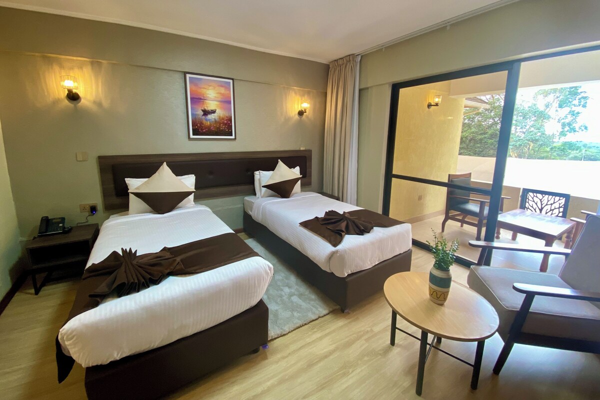 Standard Twin Room | Premium bedding, laptop workspace, soundproofing, WiFi (free)