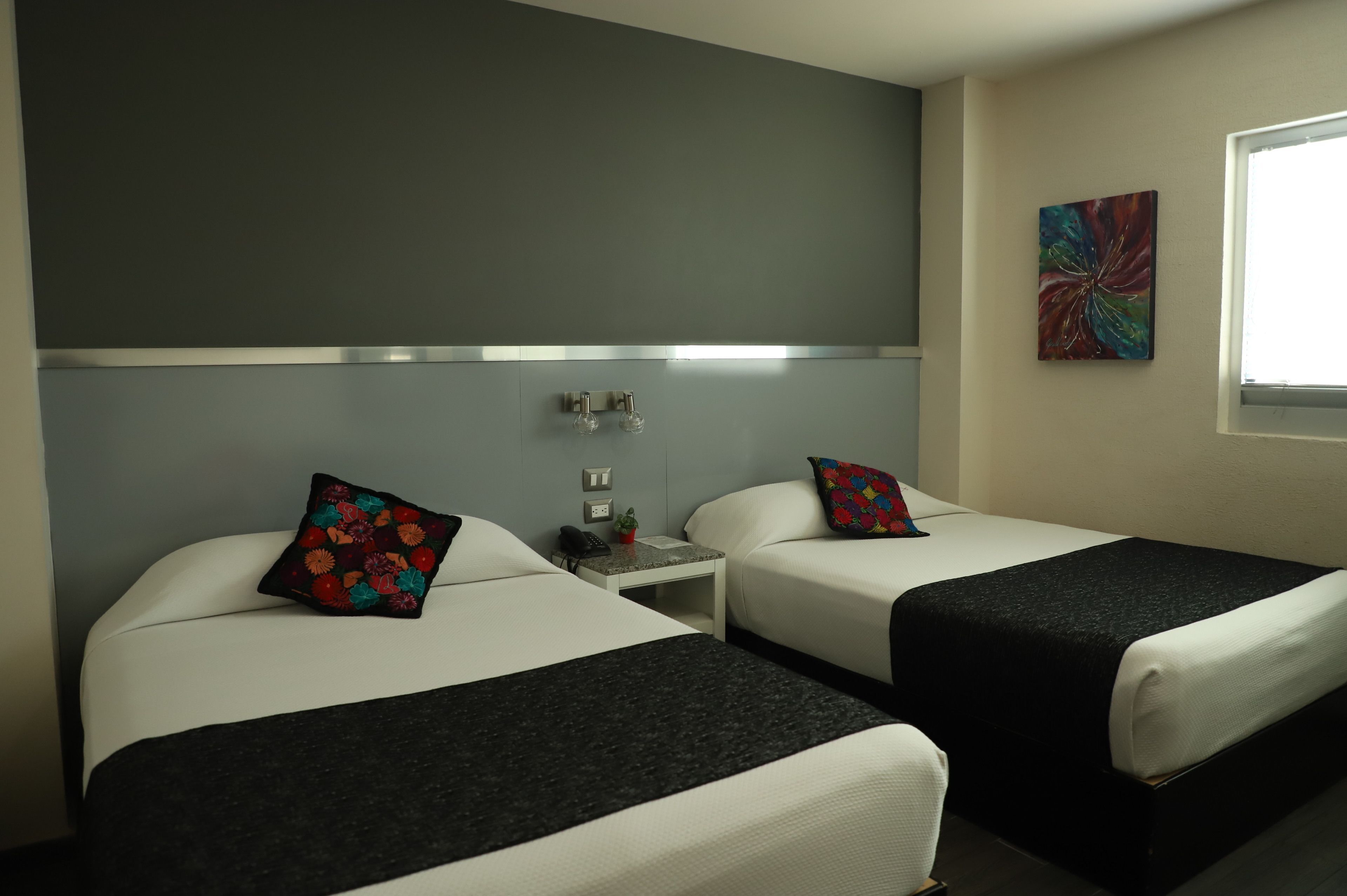 Hypo-allergenic bedding, blackout drapes, soundproofing