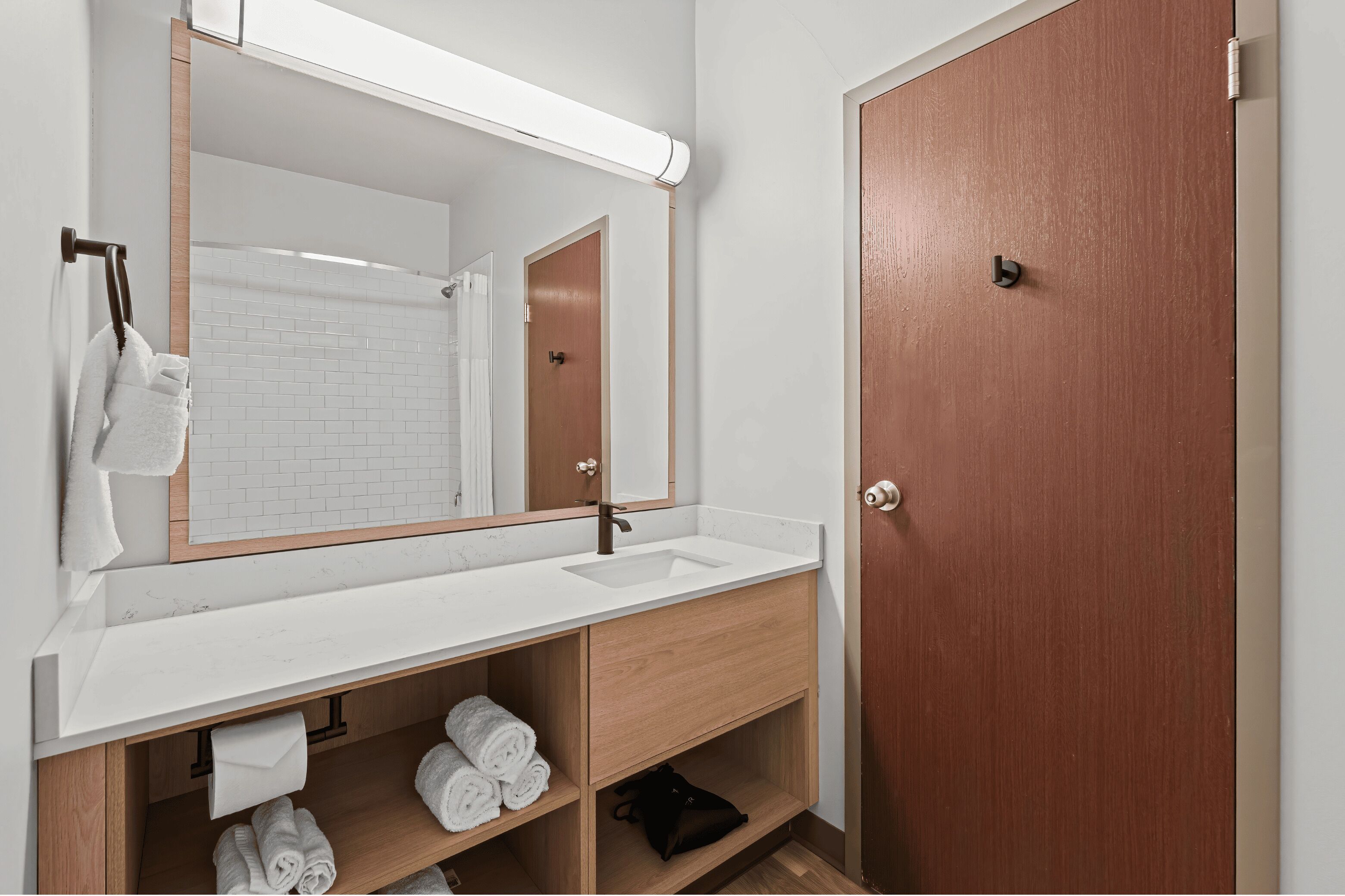 combined shower/bathtub, free toiletries, hair dryer, bathrobes