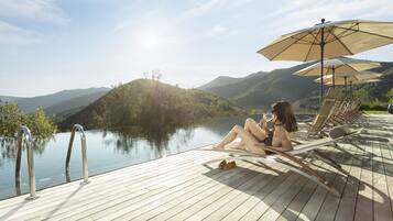 Outdoor pool, sun loungers