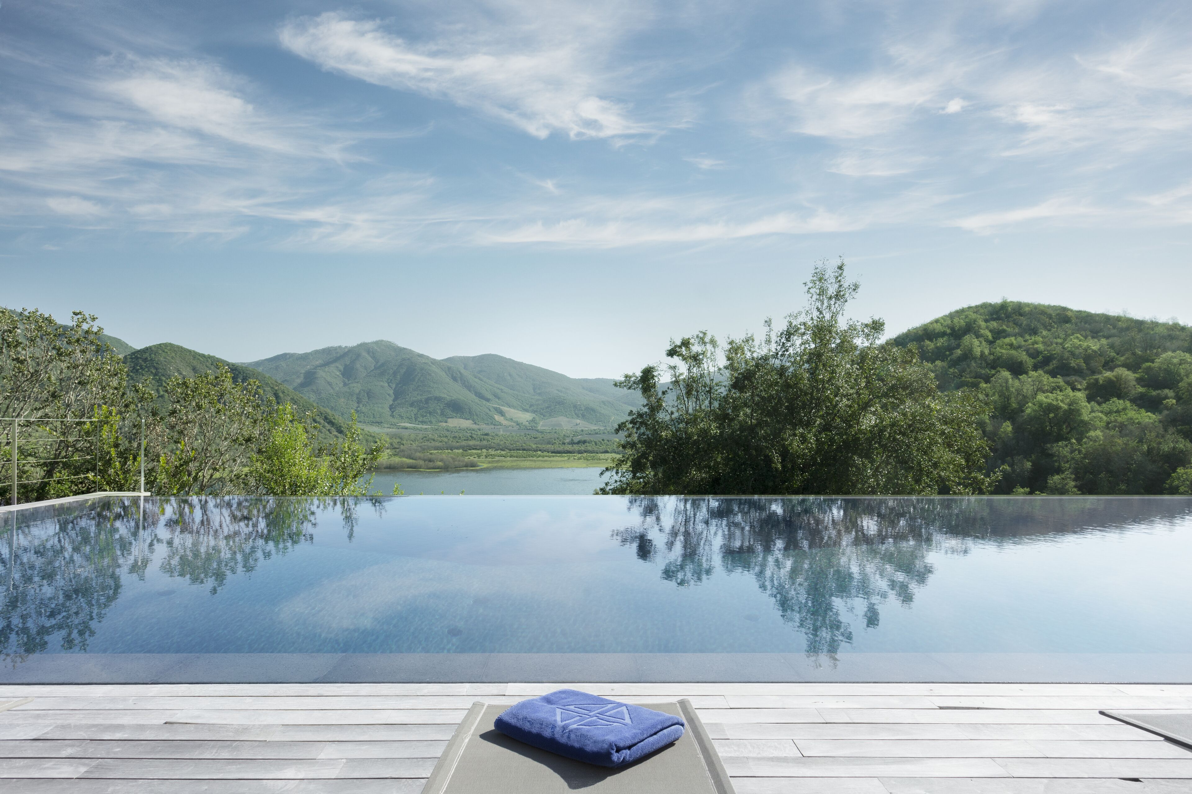 Outdoor pool, pool loungers