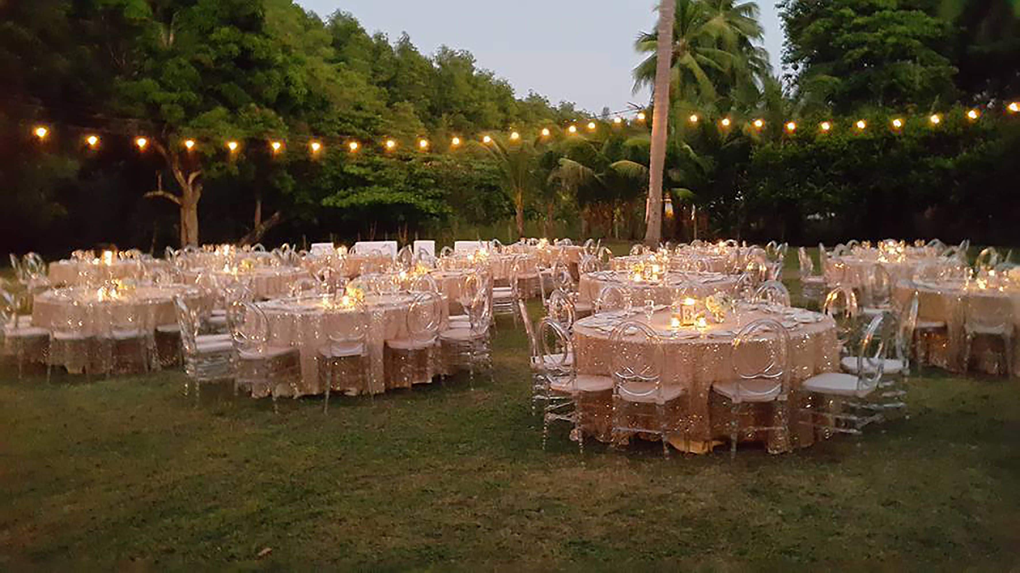 outdoor banquet area