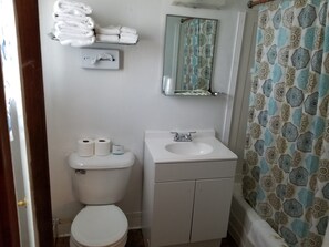 Basic-Zimmer | Badezimmer | Duschwanne, Haartrockner, Handtücher