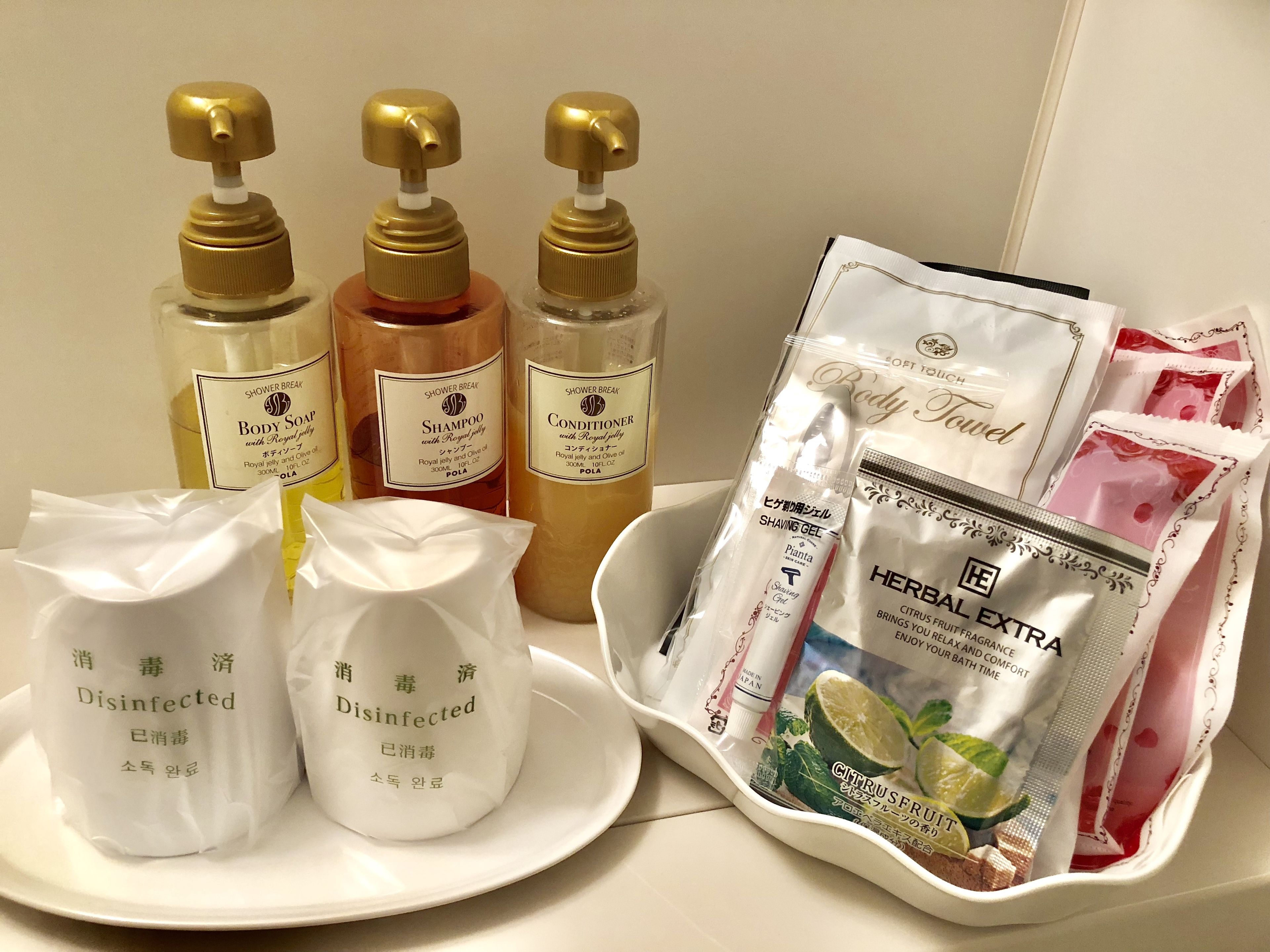 shower, free toiletries, hair dryer, slippers