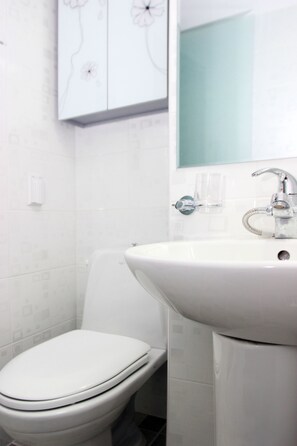 Kamar Twin | Kamar mandi | Shower, pengering rambut, sandal, dan handuk