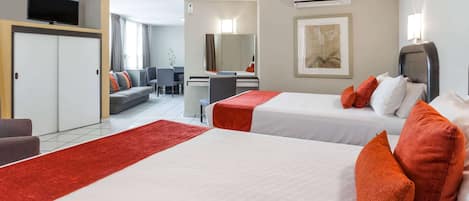 Junior Suite, 2 Double Beds, Non Smoking | Premium bedding, down comforters, in-room safe, individually furnished