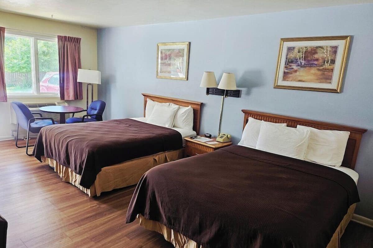 Desk, blackout curtains, iron/ironing board (on request), free WiFi