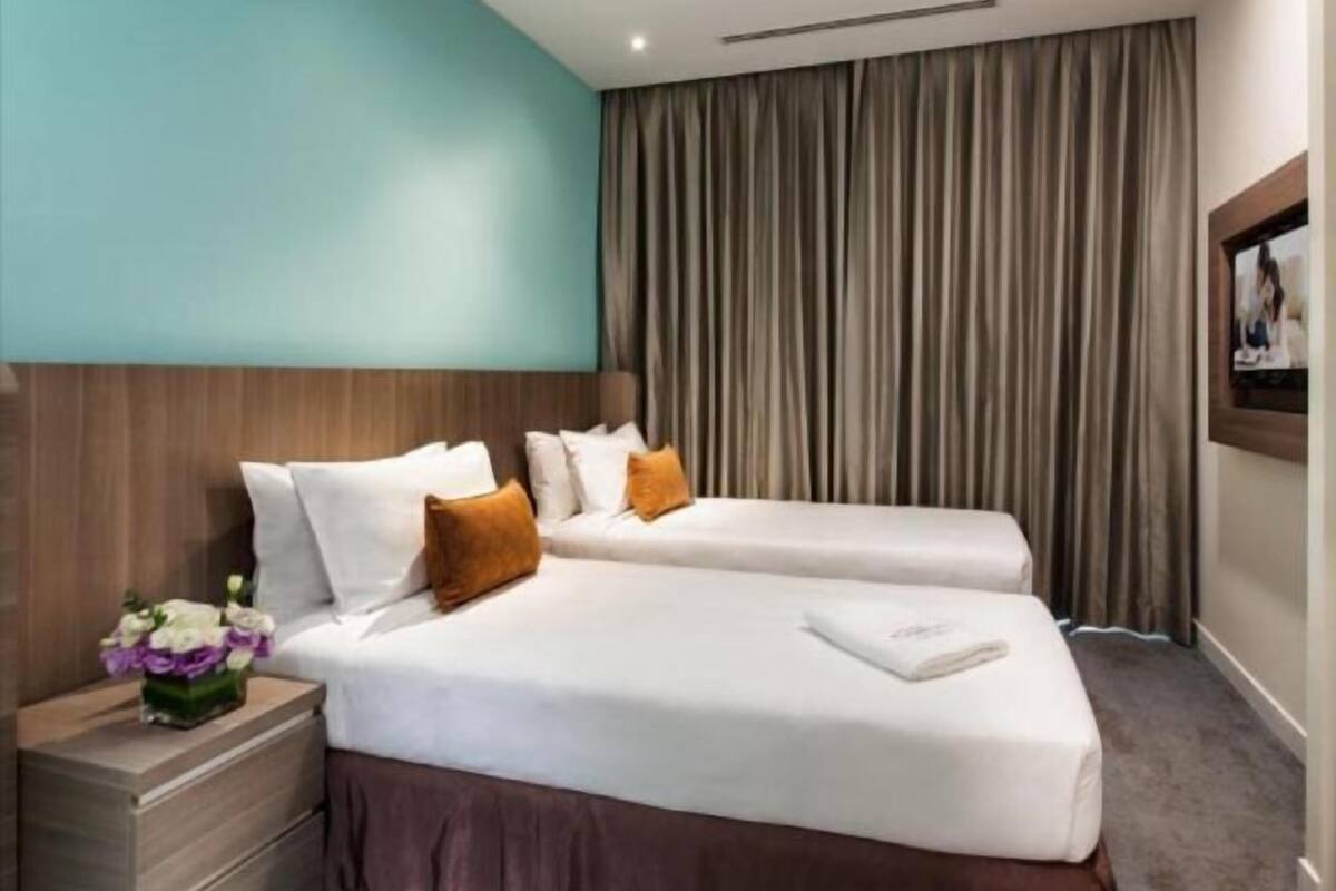 Premium bedding, down duvets, in-room safe, desk