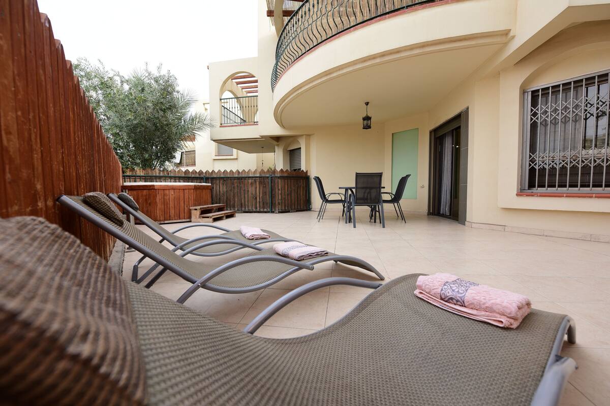 Apartment, 2 Bedrooms, Hot Tub, Ground Floor (Avney Hoshen 4) | Terrace/patio