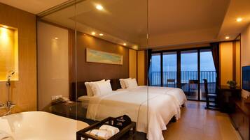 Deluxe-Apartment, 2 Einzelbetten | Verdunkelungsvorhänge, kostenloses WLAN