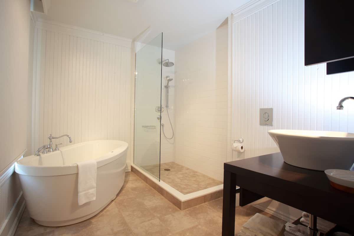 free toiletries, hair dryer, towels, soap