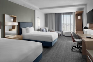 Chambre, 2 grands lits | Literie de qualité supérieure, bureau