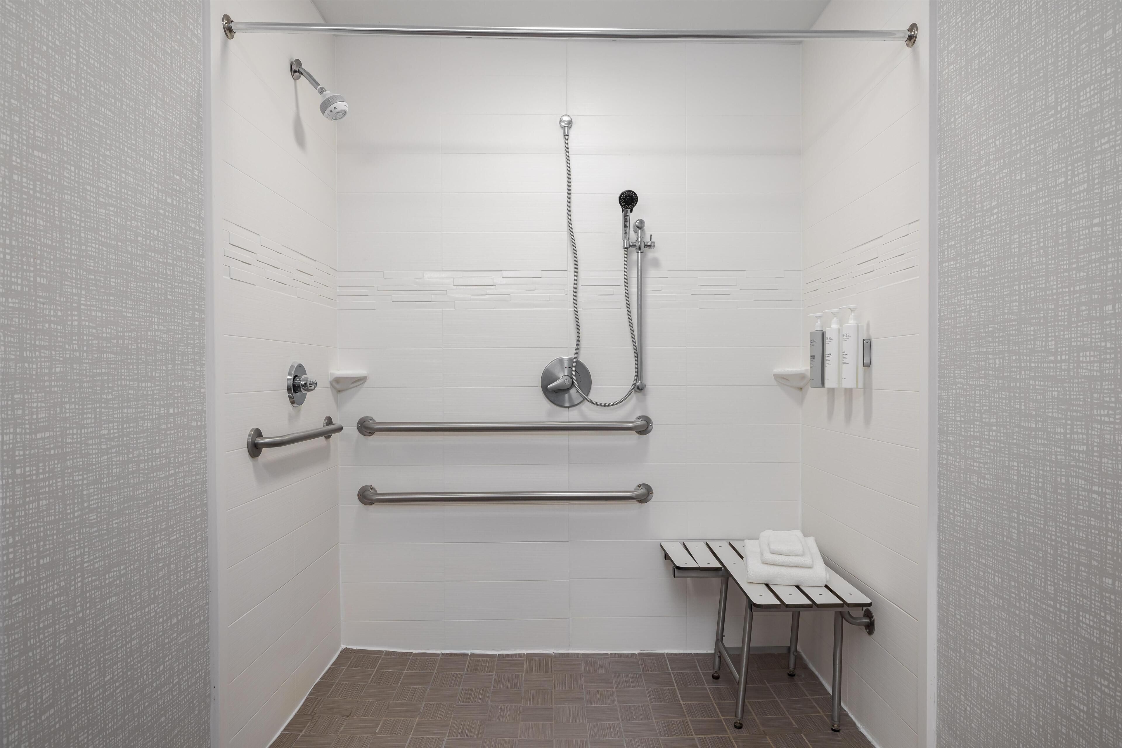 Studio, 1 King Bed, Accessible, Non Smoking | Bathroom shower