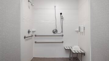 Studio, 1 King Bed, Accessible, Non Smoking | Bathroom shower