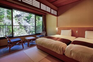 Riverview Japanese style room with low beds, Non Smoking | View from room
