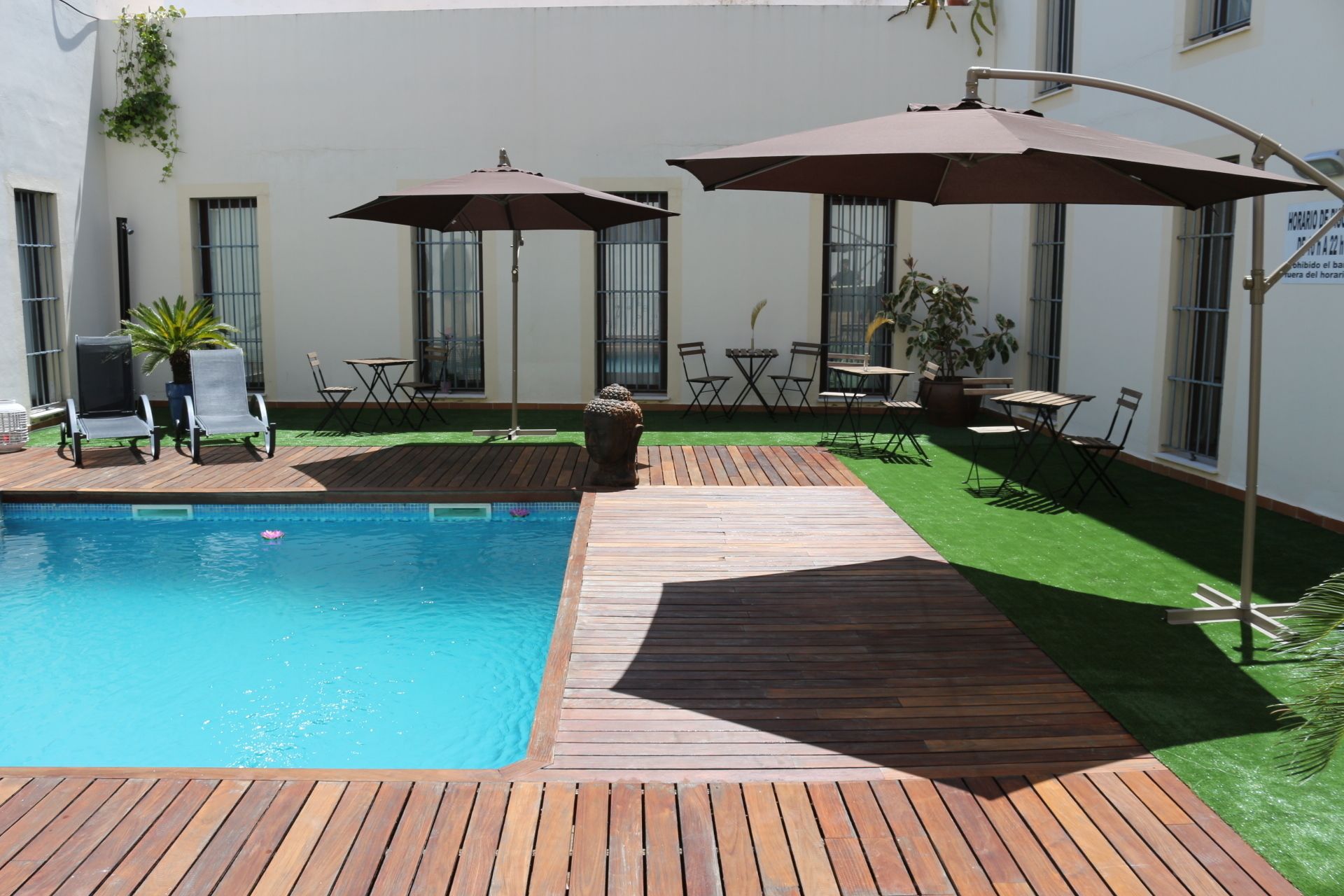 季節性室外游泳池，提供日光浴躺椅