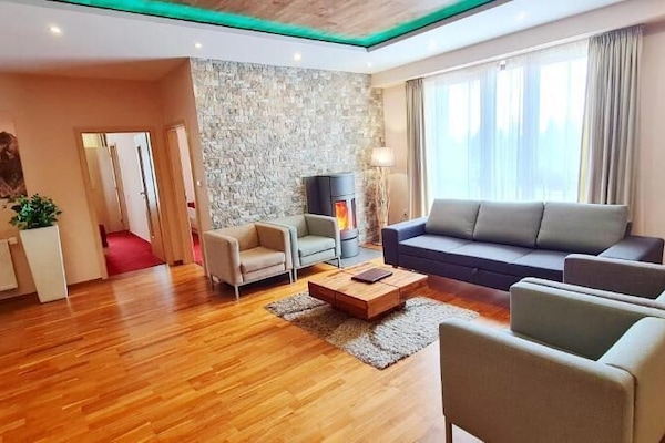 Exclusive Apartment, 2 Bedrooms, Fireplace | Living area | LCD TV, fireplace