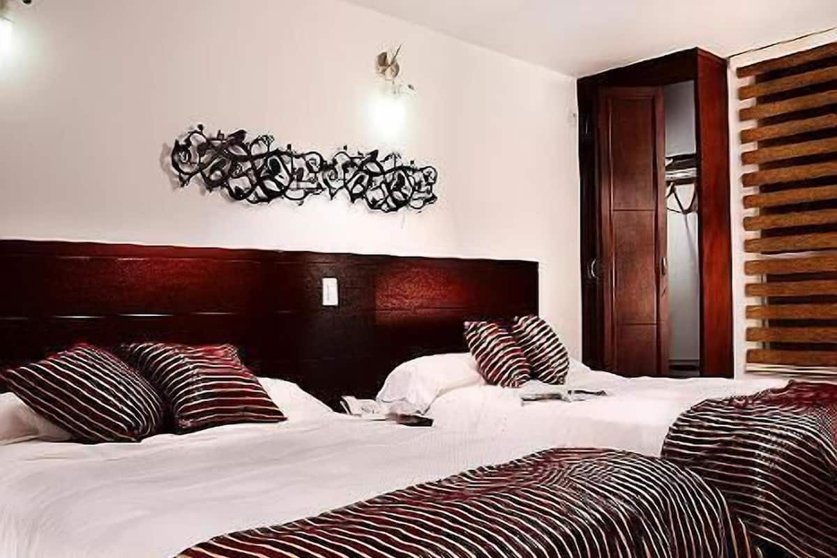 Desk, free WiFi, bed sheets