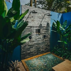 Springs Villa | Bathroom | Shower, designer toiletries, hair dryer, bathrobes