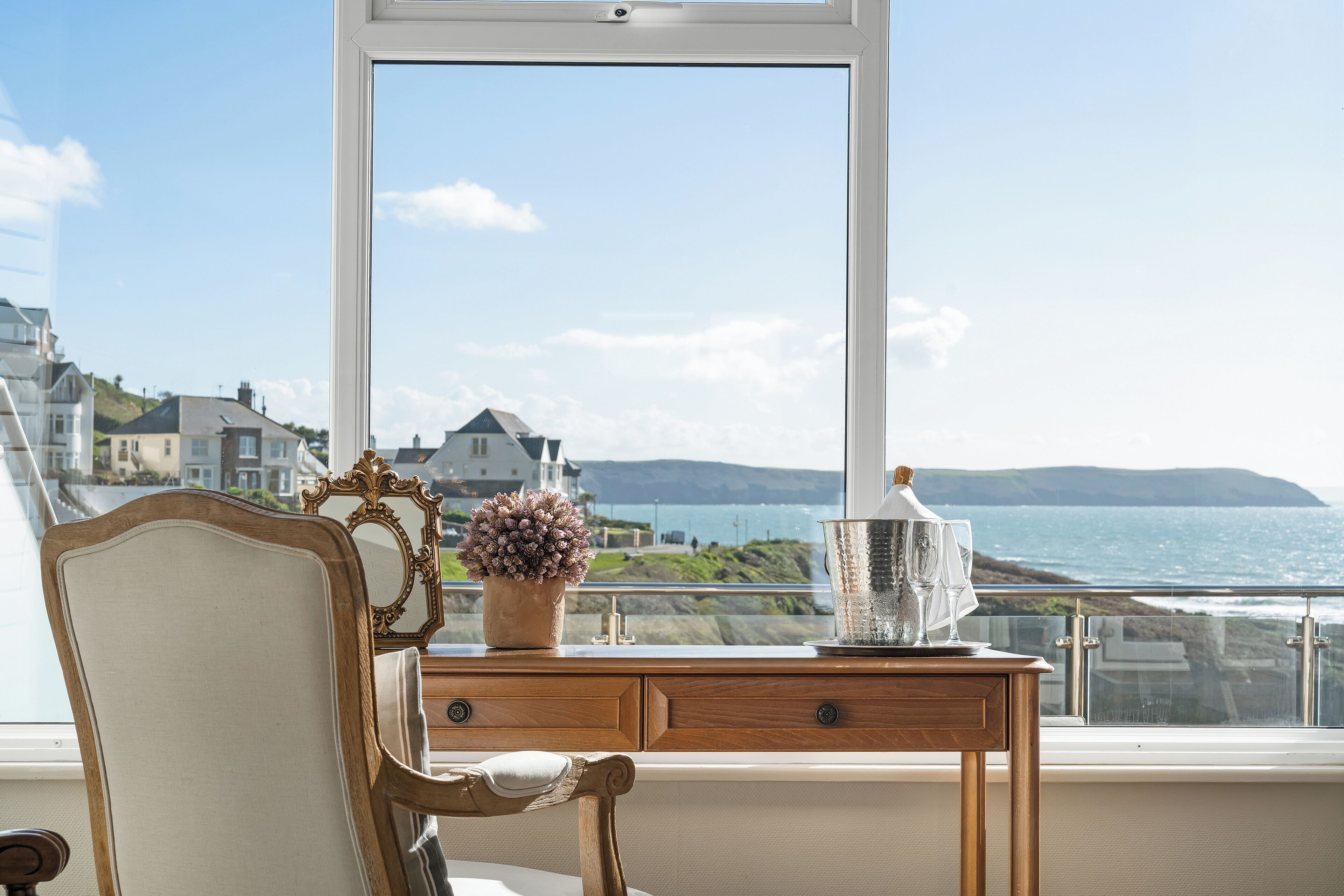 deluxe sea view room with terrace | individually decorated, individually furnished, iron/ironing board