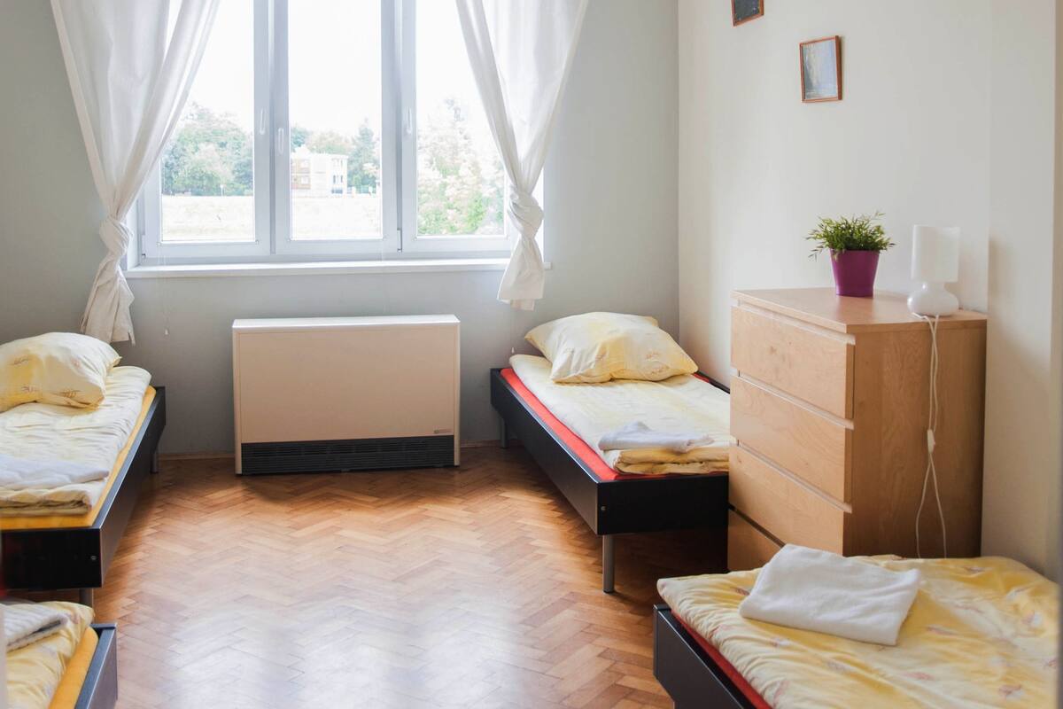 Quadruple Room, Shared Bathroom, River View | Premium bedding, down comforters, blackout drapes