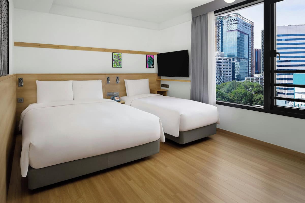Room, 2 Single Beds, City View | Premium bedding, down duvets, in-room safe, desk