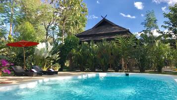 Family Villa, 1 Bedroom, Pool View, Garden Area | 1 bedroom, premium bedding, free minibar items, blackout drapes