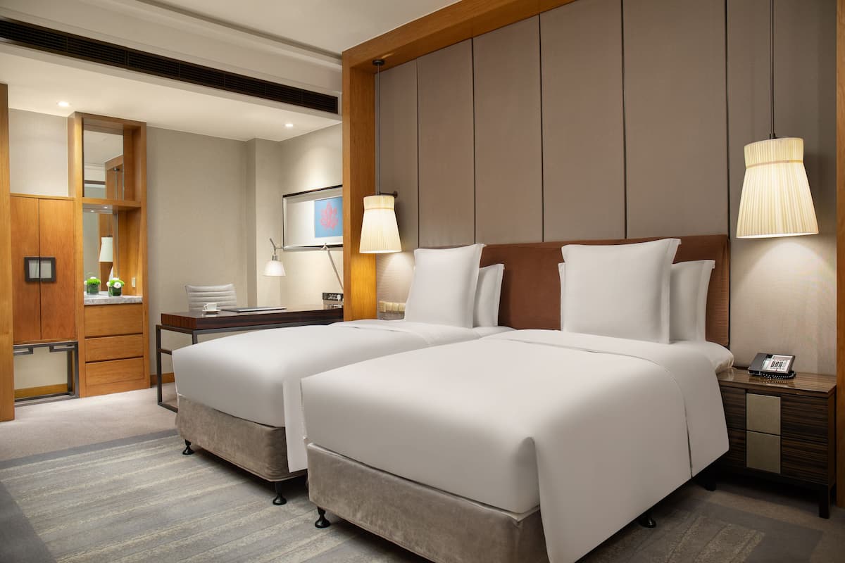 Premium bedding, memory-foam beds, in-room safe, desk