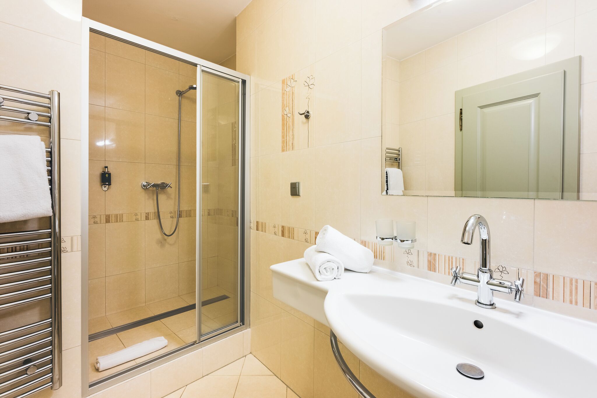 free toiletries, hair dryer, towels, soap