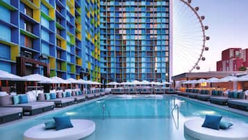 Seasonal outdoor pool, open 9:00 AM to 6:00 PM, cabanas (surcharge)