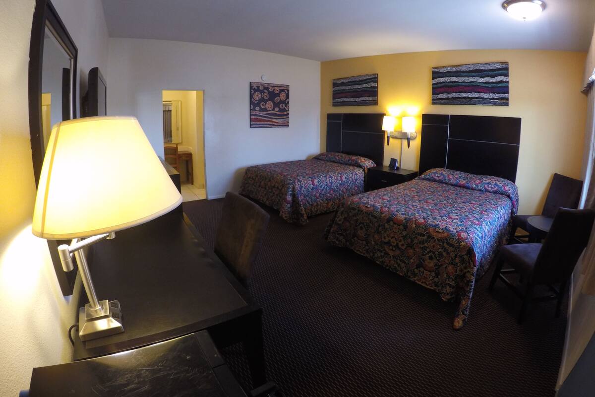 Double Room, 2 Queen Beds | Desk, iron/ironing board, free WiFi, bed sheets