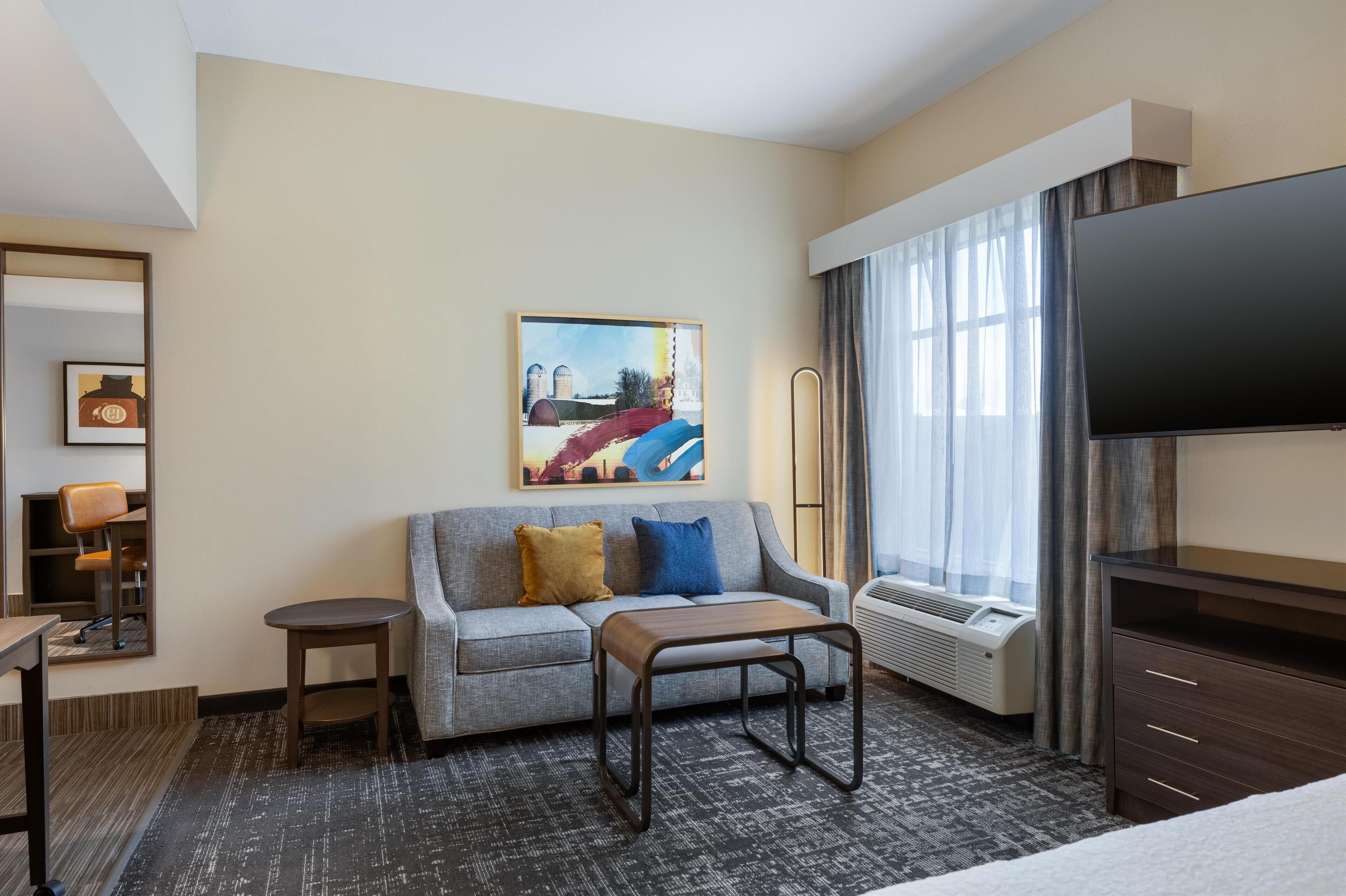 studio suite, 1 king bed, non smoking | living area | 39-inch flat-screen tv with cable channels, tv