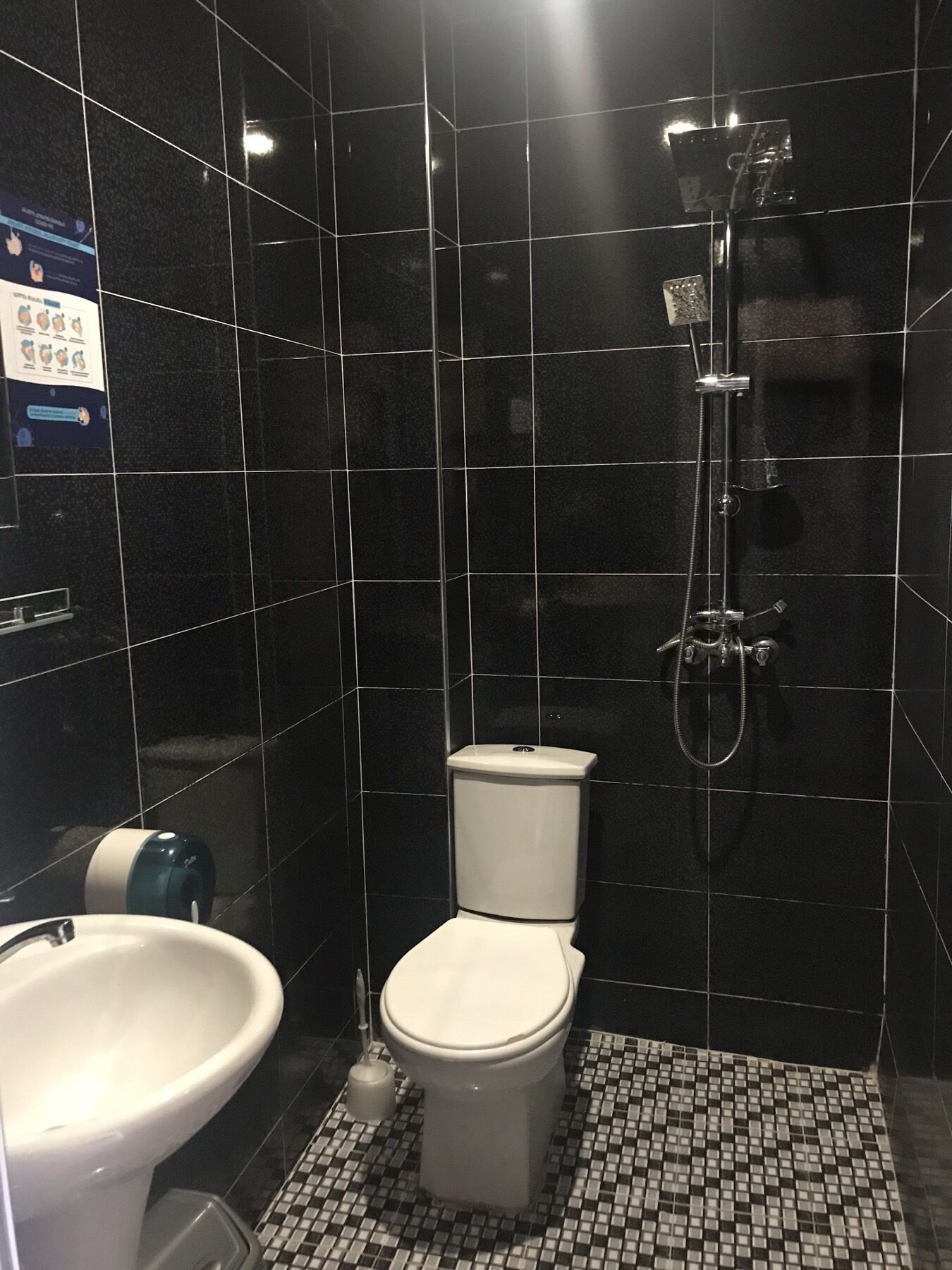 Shower, free toiletries, hair dryer, slippers