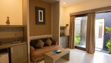 Vila, 1 kamar tidur, kolam renang pribadi | Dapur pribadi | Lemari es, kompor, mesin pembuat kopi/teh, dan ketel listrik