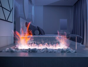 奢華套房, 1 間臥室, 海景, 向海 | 埃及棉床單、高級寢具、羽絨被、房內夾萬