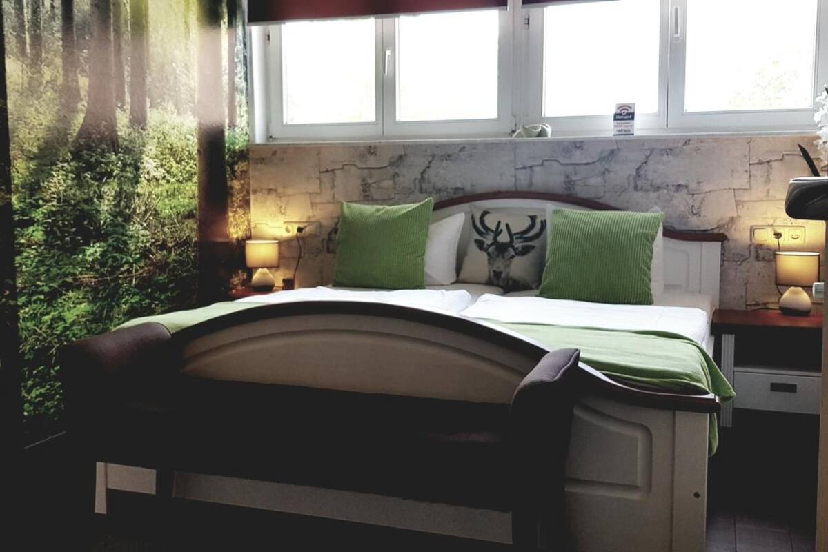 desk, blackout curtains, free wifi, bed sheets