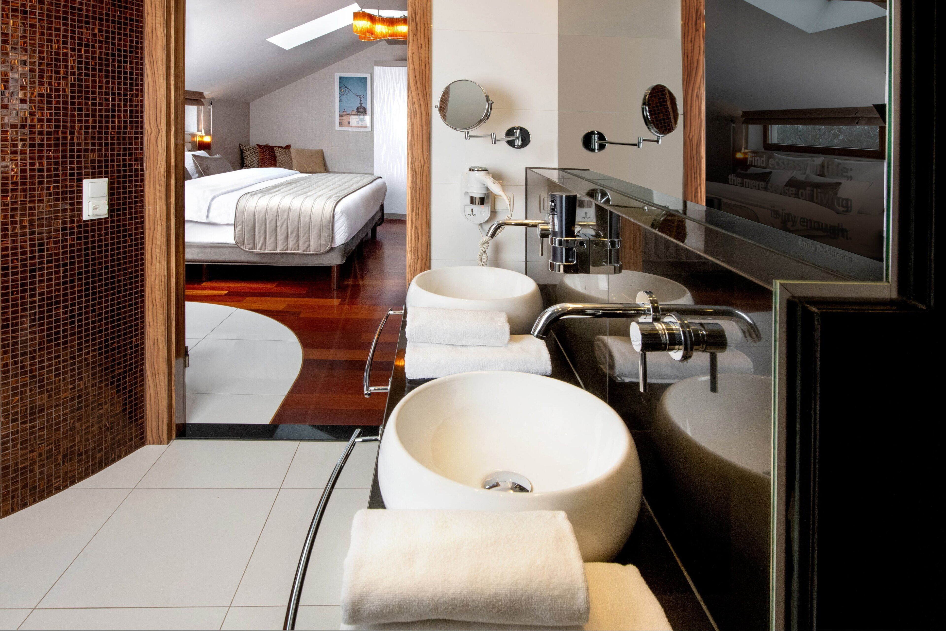 shower, eco-friendly toiletries, hair dryer, towels