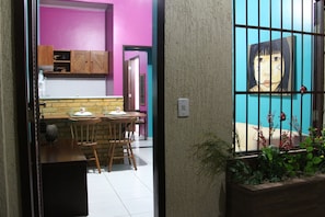 Individually decorated, individually furnished, desk, iron/ironing board