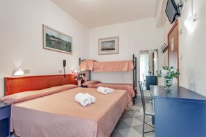 Desk, free WiFi, bed sheets